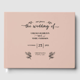 Livro De Visitas Boho Trendy Script Wedding