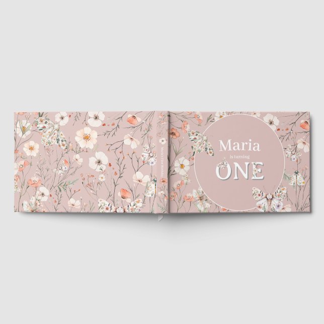 Livro De Visitas Boho Wildflower Floral Baby Birthday (Completo)