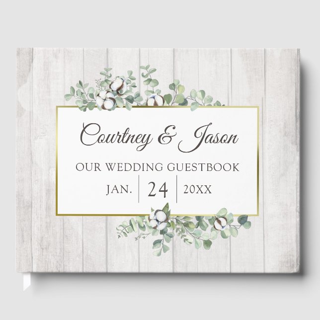 Livro De Visitas Bola de Algodão Country Sulista Rustico Madeira Ca (Frente)