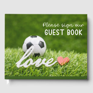 Livro De Visitas Bola de futebol na grama verde