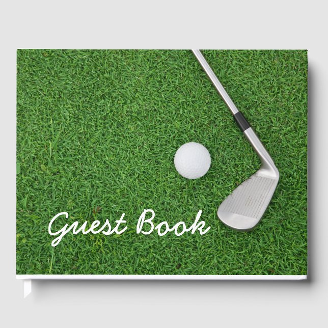 Livro De Visitas Bola de golfe no golfe de grama verde (Frente)