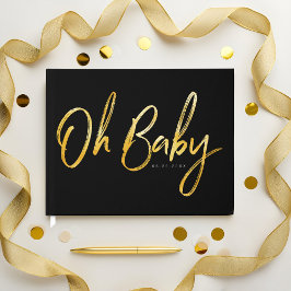 Livro De Visitas Bold Clean Modern Oh Baby Typographics Chá de fral