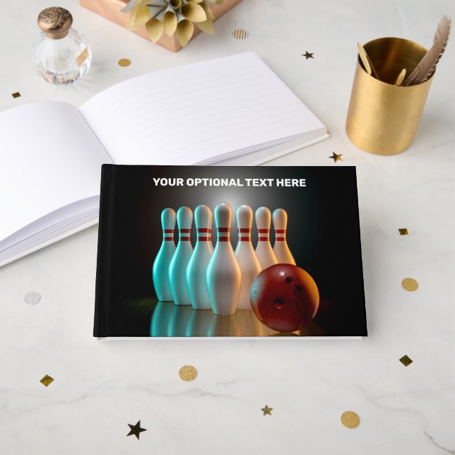 Livro De Visitas Boliches de Texto Personalizadas (Frente aberta)