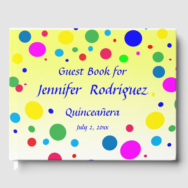 Livro De Visitas Bolinhas Bubble Balloon Quinceañera Guest Book (Frente)