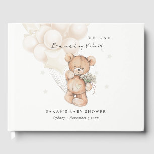 Livro De Visitas Bonita Ivory Bearon Chá de fraldas de Balão de Urs