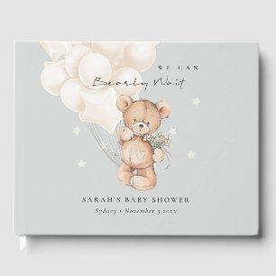 Livro De Visitas Bonita Ivory Bearon Chá de fraldas de Balão de Urs