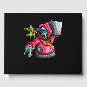 Livro De Visitas Boombox de Halloween de Hip Hop Zombie Engraçado H