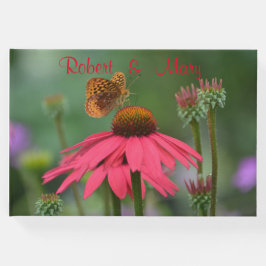 Livro De Visitas Borboleta Na Flor Cone