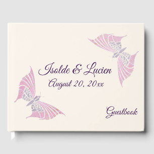 Livro De Visitas Borboletas bonitas de Nouveau da arte que Wedding