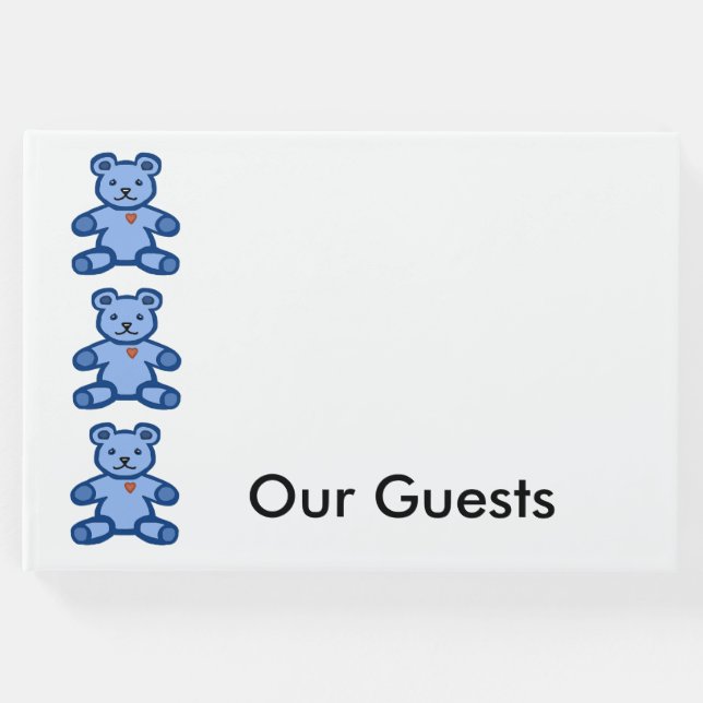 Livro De Visitas Borda de ursos de pelúcia azul (Frente)