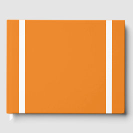 Livro De Visitas Borda Vertical Branca Divertida Em Laranja Brilhan