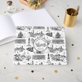 Livro De Visitas Boston Toile (Ed. Aniversário) Preto/Branco