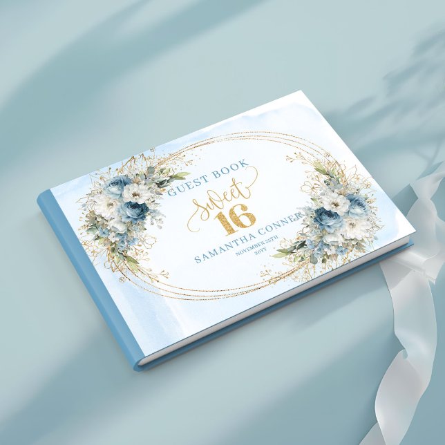 Livro De Visitas Botanical Dusty Blue Greenery Sweet 16 Guest Book (Botanical Dusty Blue Greenery Sweet 16th Guest Book)