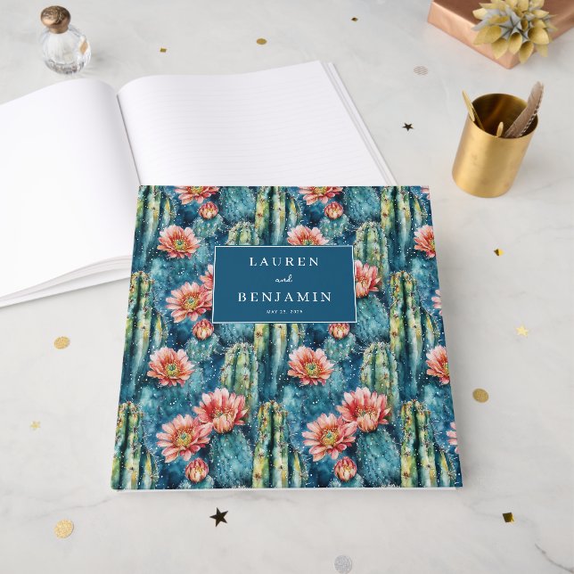 Livro De Visitas Botânico Naval Alegre Cactus e Flores (Frente aberta)