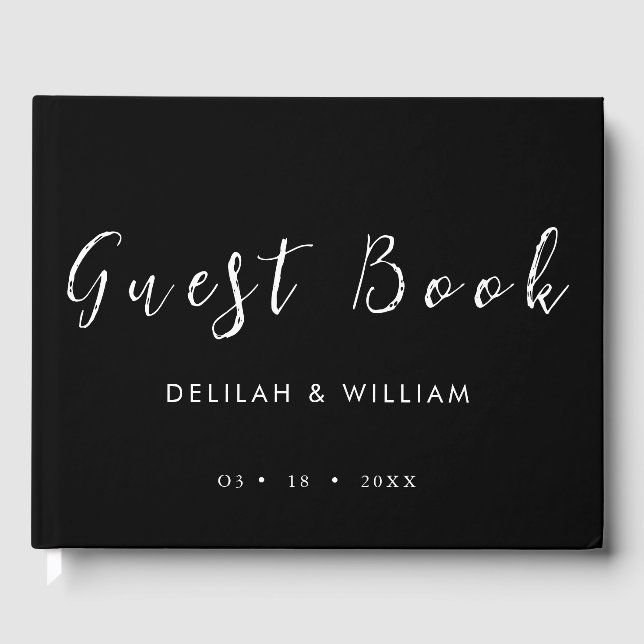 Livro De Visitas Branco personalizado em preto (Frente)