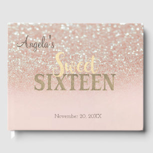 Livro De Visitas Brilho Elegante Bokeh Ombre, Doce 16
