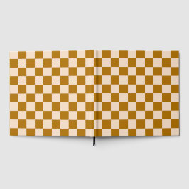 Livro De Visitas Brown and beige checkerboard pattern