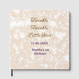Livro De Visitas Brown glitter twinkle twinkle little star birthday