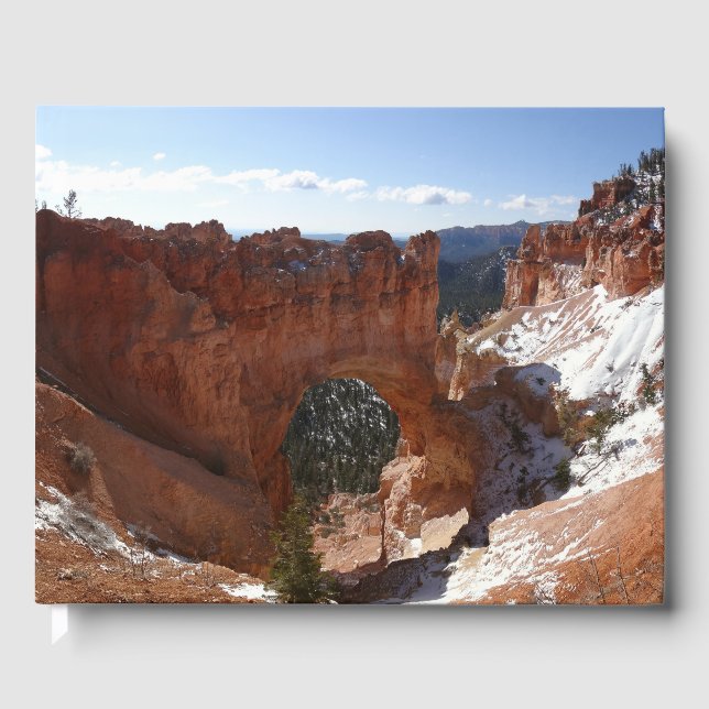 Livro De Visitas Bryce Canyon Natural Bridge Snowy Landscape Foto (Frente)