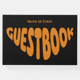 Livro De Visitas Bubble Chubby Retro Orange Personalizado