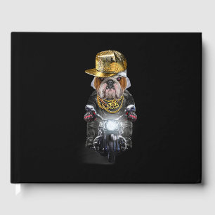 Livro De Visitas Buldogue Inglês Grumpy vestindo Andar Boné Hip Hop