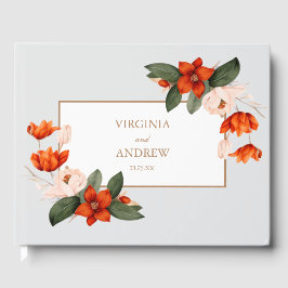 Livro De Visitas Buquê de Boho com flores de fermento Flores Branca