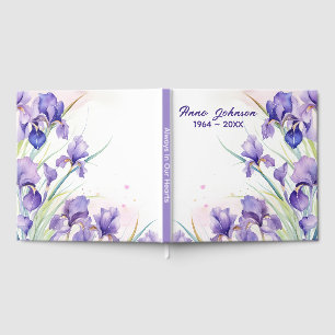 Livro De Visitas Buquê Roxo Iris A Branco