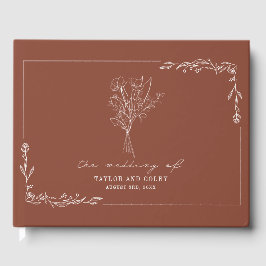 Livro De Visitas Buquê Terracotta Rustic Weding Guest Book