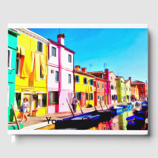 Livro De Visitas Burano, pintura aquosa de Veneza