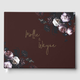 Livro De Visitas Burgundy Floral Guest Book