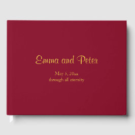 Livro De Visitas Burgundy "Por Toda a Eternidade" Casamento Minimal