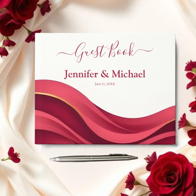 Livro De Visitas Burgundy Wedding (Burgundy Wedding Guest Book)