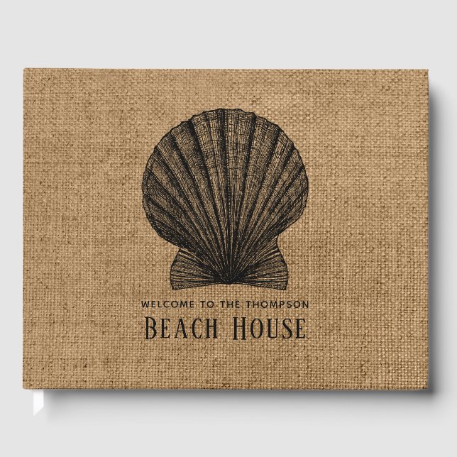 Livro De Visitas Burlap Shell Beach House (Frente)