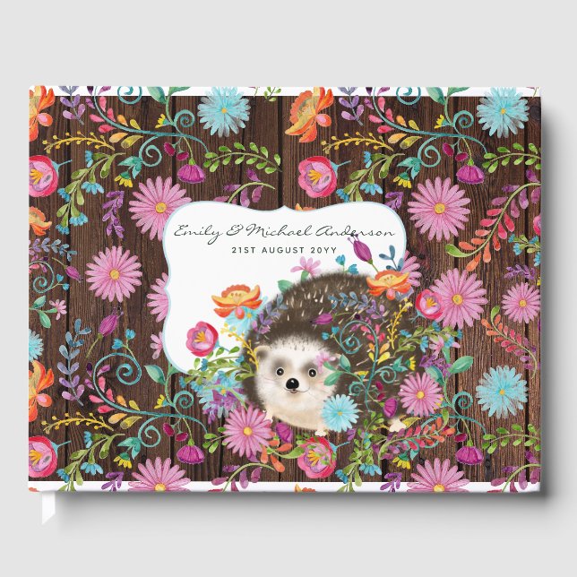 Livro De Visitas Cachorro-Guest Do Woodland Hedgehog (Frente)