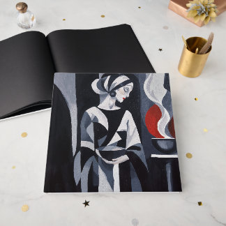Livro De Visitas Caderno de Visita da Mulher Mística Monocromática
