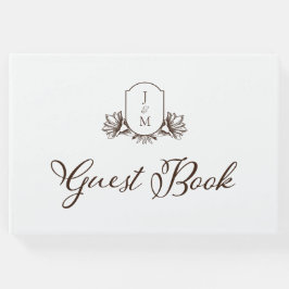 Livro De Visitas Caligrafia Elegante e Monograma Botânico