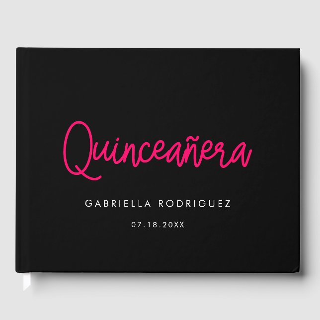 Livro De Visitas Caligrafia moderna 15 de Quinceañera (Frente)