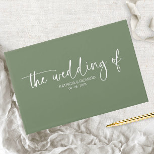 Livro De Visitas Caligrafia Moderna Casamento Verde Sage