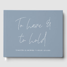 Livro De Visitas Caligrafia moderna vislumbra casamento azul empoei