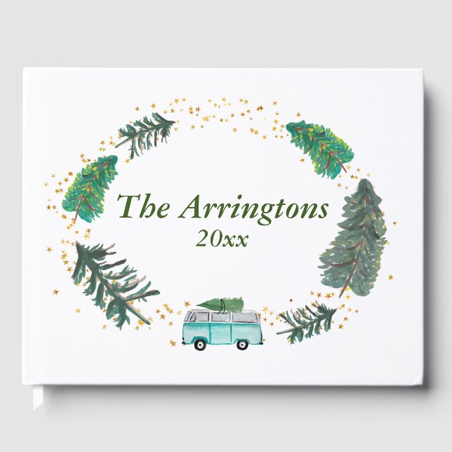 Livro De Visitas Camper Rustic Florals Farmhouse Personalizado (Frente)