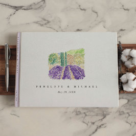 Livro De Visitas Campos de Lavanda de Aquarela