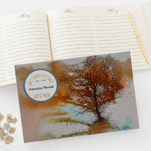 Livro De Visitas Caneta de Árvore de Arte Cor de Água com Prejuí