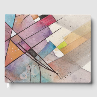 Livro De Visitas CANTATA em PASTEL MAJOR Abstrato Watercolor Art