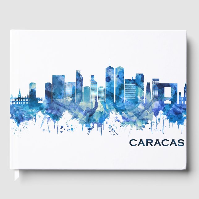 Livro De Visitas Caracas Venezuela Skyline Blue (Frente)