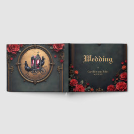 Livro De Visitas Carruagem gótica com Ravens e Rosas.