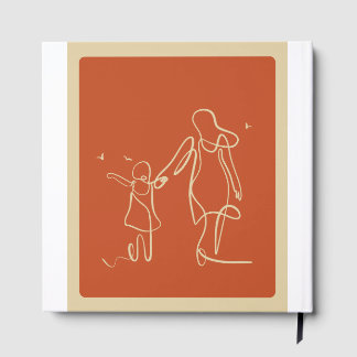 Livro De Visitas Cartão minimalista branco e laranja