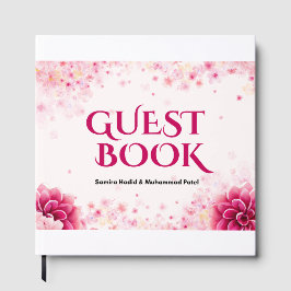 Livro De Visitas Cartaz de Monograma de Casamento – Iniciais Florai
