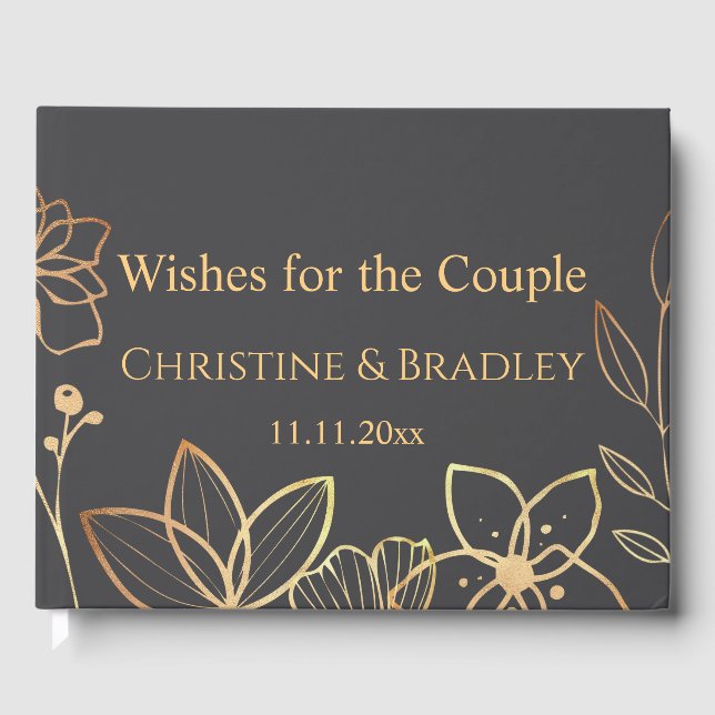 Livro De Visitas Carvões e Guest Book Dourado (Frente)