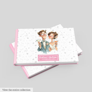 Livro De Visitas Casal De Aquarela Engraçado De Casamento Guest