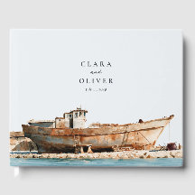 Casamento à Beira-Mar Areia Bege Ferrugem Aquarela